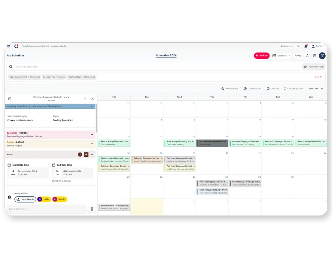 Step 1 - Assign tasks easily to the team in a calendar view.